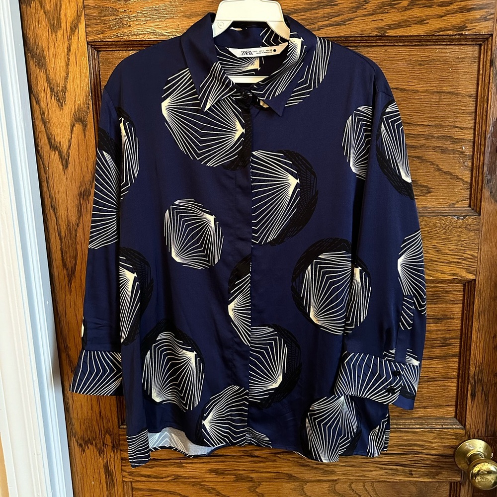 Zara ZW Collection Printed Shirt, Size Large